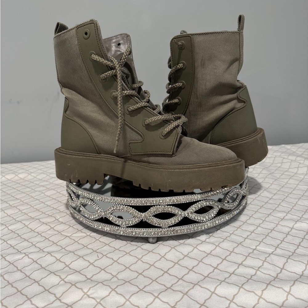 Zara Khaki Women's Combat Boots